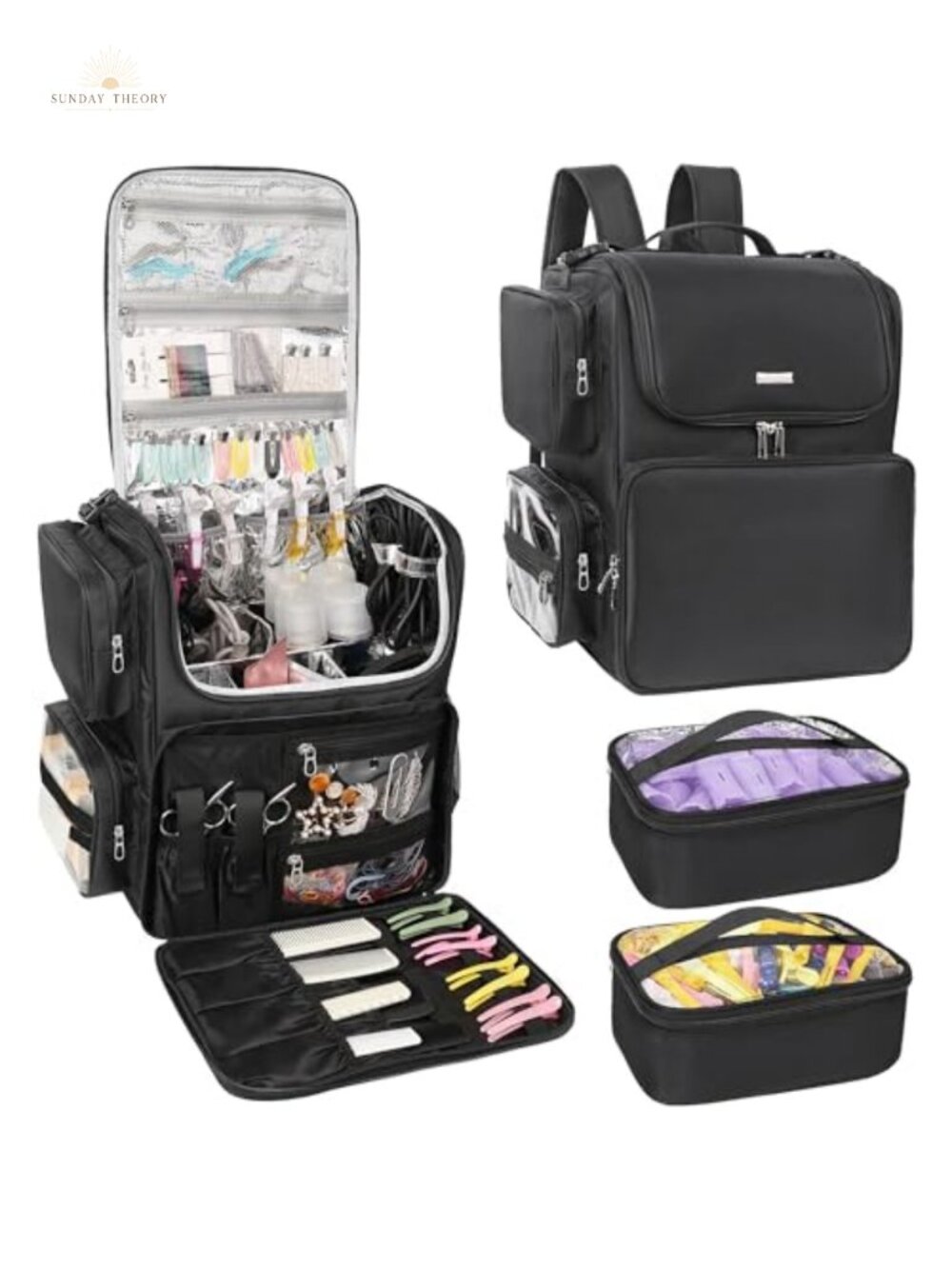 Professional Hair Stylist Backpack with Heat Insulation, Adjustable Dividers,